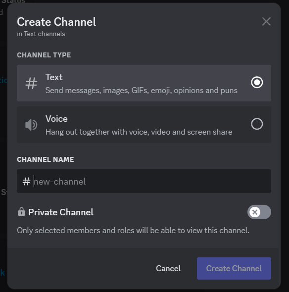 creating a new Discord channel for getting employee productivity updates via Discord