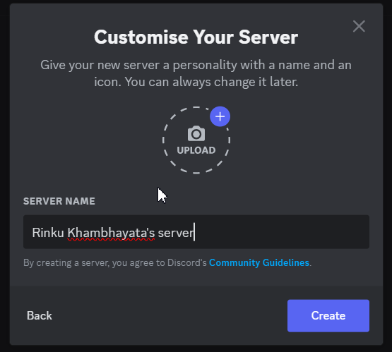 creating a new Discord server for getting employee productivity updates via Discord