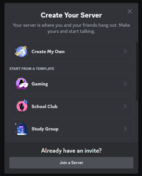 creating a new Discord server for getting employee productivity updates via Discord