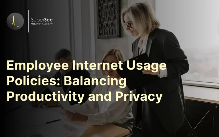 Overview graphic explaining recommended components of an employee internet usage policy.