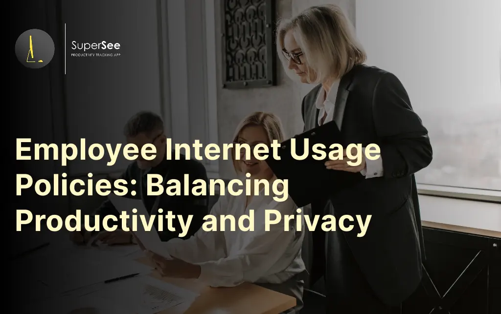 Overview graphic explaining recommended components of an employee internet usage policy.