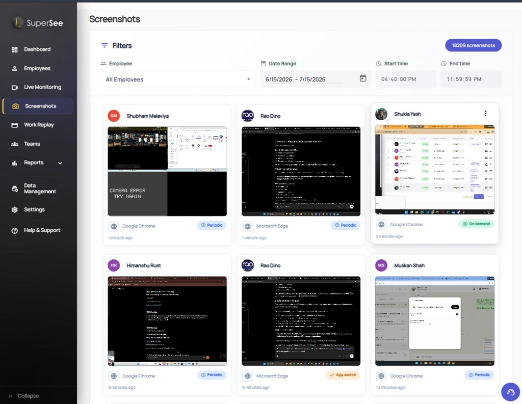 SuperSee Time Tracking with Screenshots